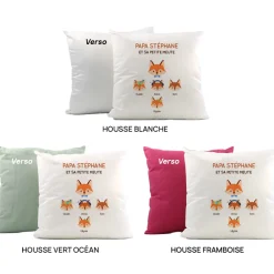Coussin personnalisé - Papa Renard et sa meute|Cadeaux.com Outlet