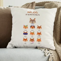 Coussin personnalisé - Papi Renard et sa meute|Cadeaux.com Outlet