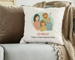 Coussin personnalisé - Portrait de famille|Cadeaux.com Online
