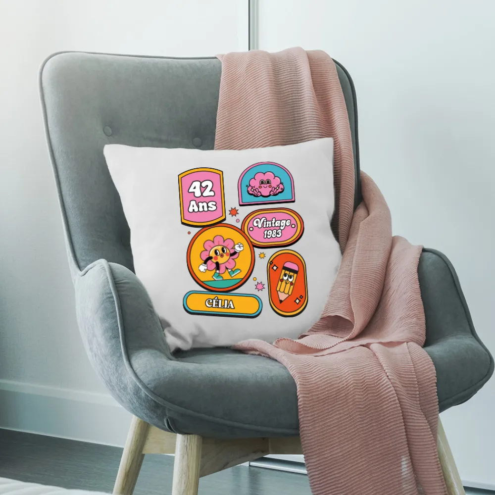 Coussin personnalisé - Stickers Rétro|Cadeaux.com Hot