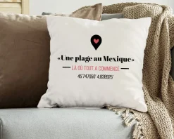 Coussin personnalisé couple - Là où tout a commencé|Cadeaux.com Online
