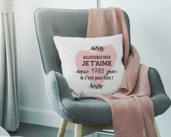 Coussin personnalisé couple - Aujourd'hui je t'aime depuis|Cadeaux.com Best