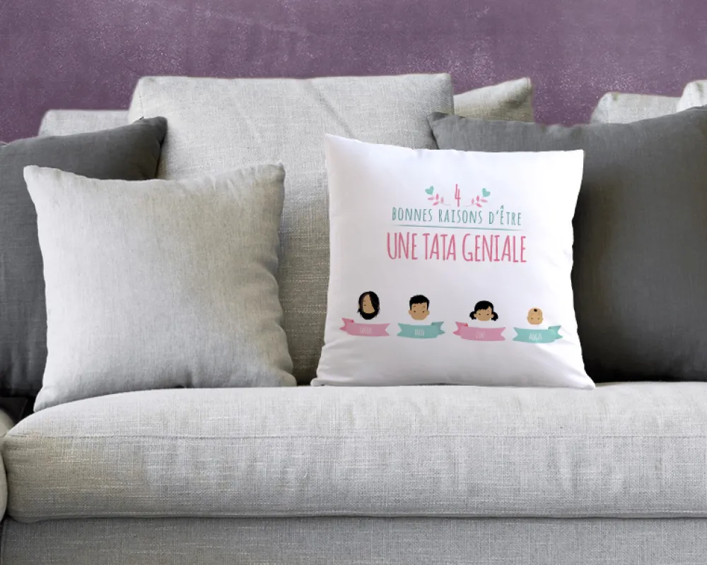 Coussin personnalisé femme - Family Circus|Cadeaux.com Clearance