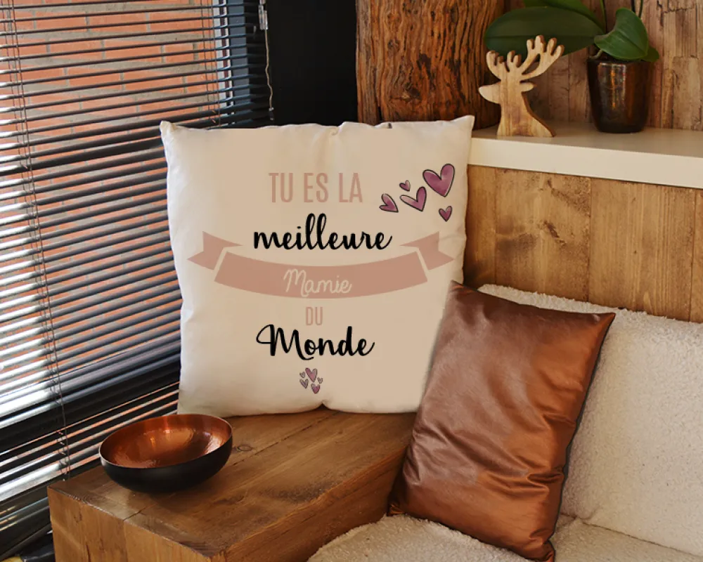Coussin personnalisé femme - Meilleure du monde|Cadeaux.com Outlet