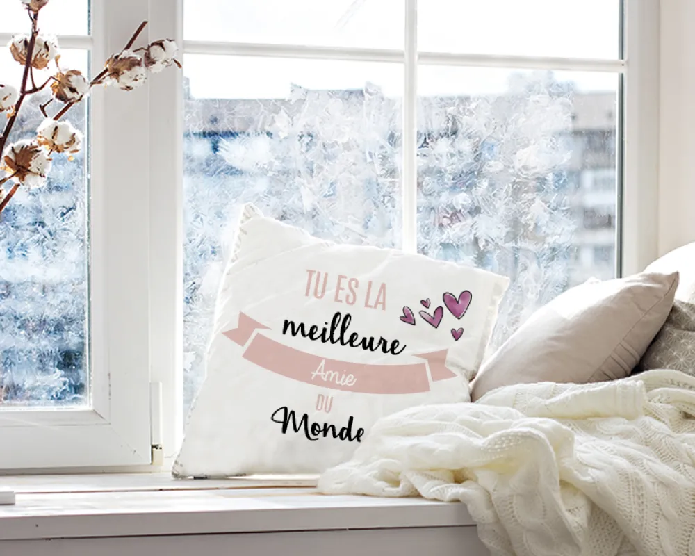 Coussin personnalisé femme - Meilleure du monde|Cadeaux.com Outlet