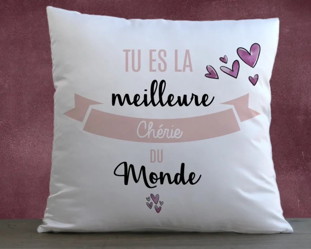 Coussin personnalisé femme - Meilleure du monde|Cadeaux.com Outlet