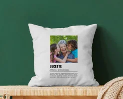 Coussin personnalisé photo - Définition Mamie|Cadeaux.com Clearance