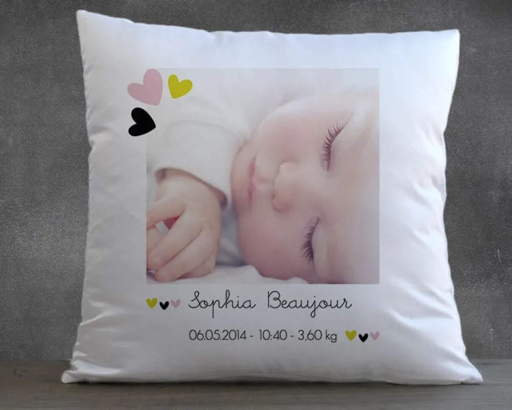 Coussin personnalisé photo - Naissance|Cadeaux.com Sale