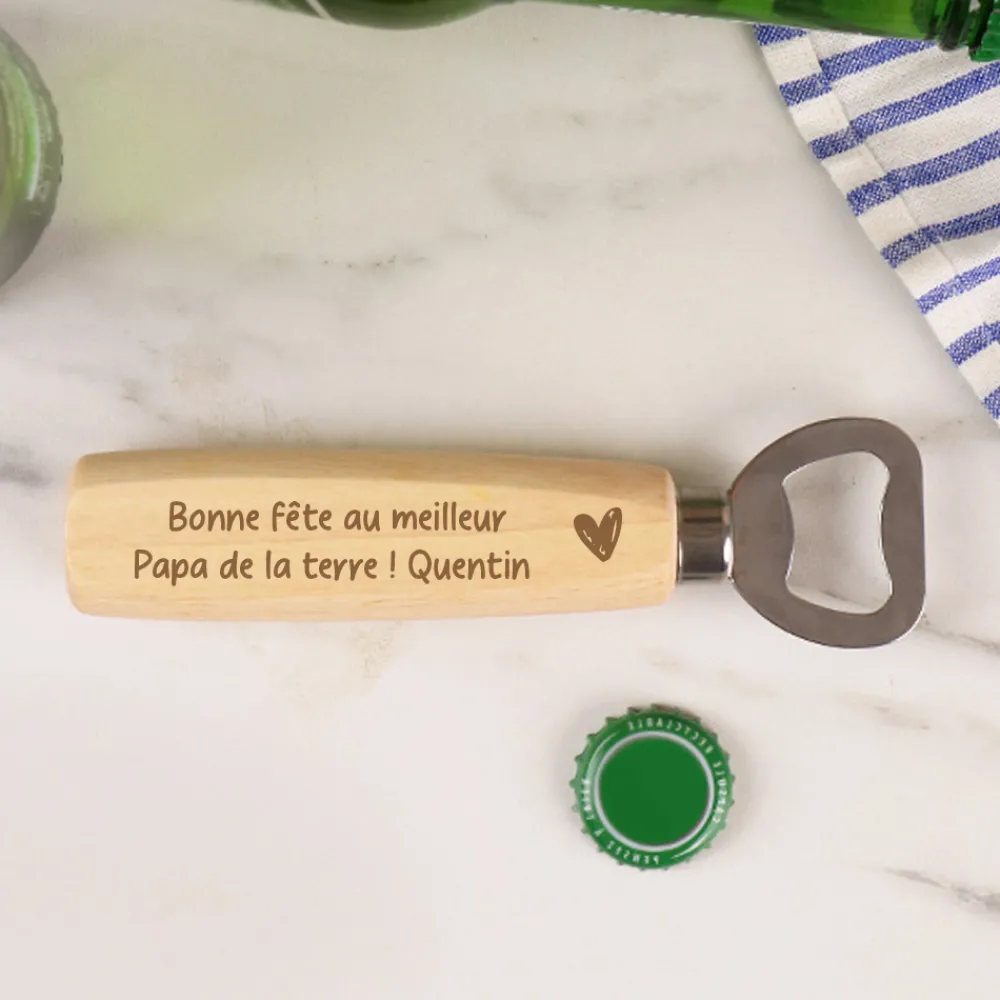 Décapsuleur personnalisé gravé - Papa|Cadeaux.com New