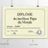 Diplôme personnalisé - Meilleur Papa|Cadeaux.com Outlet