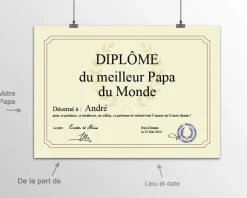 Diplôme personnalisé - Meilleur Papa|Cadeaux.com Outlet
