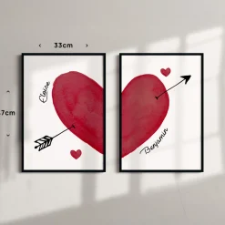 Duo d'affiches personnalisées - Cœur|Cadeaux.com Hot