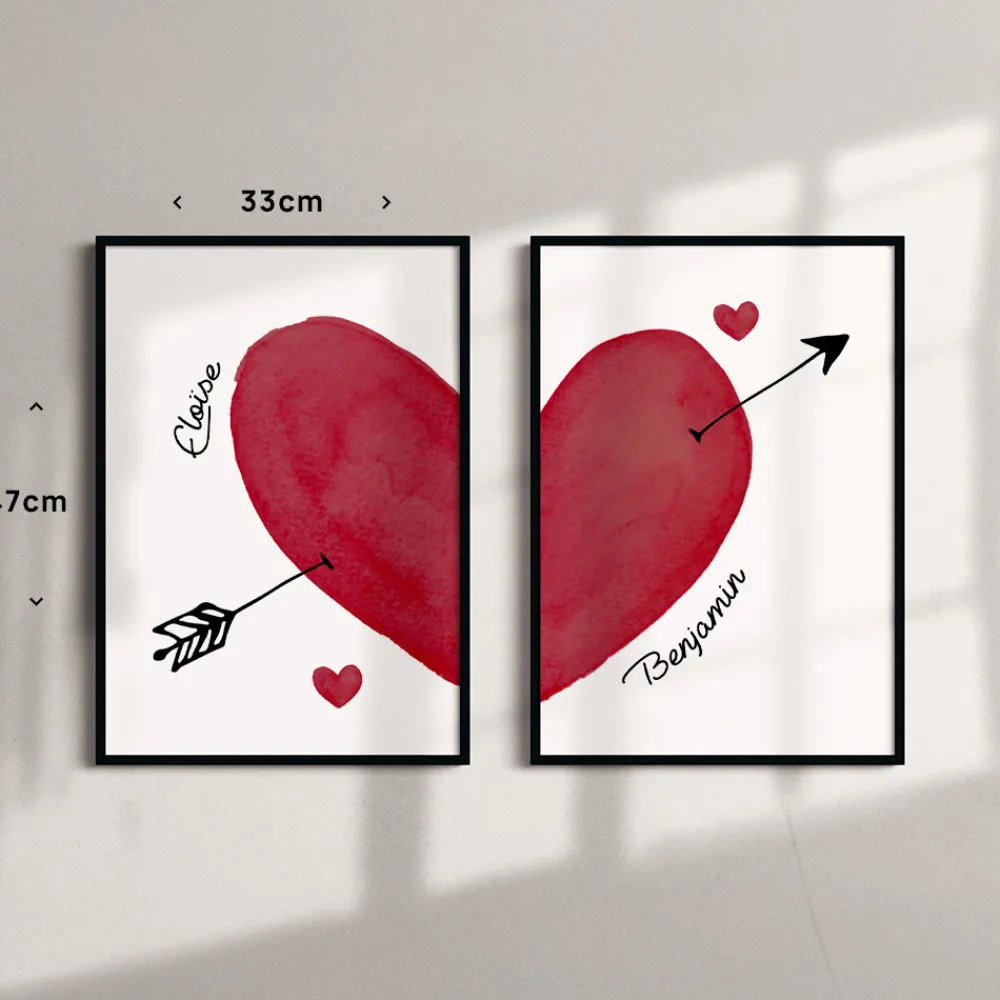Duo d'affiches personnalisées - Cœur|Cadeaux.com Hot