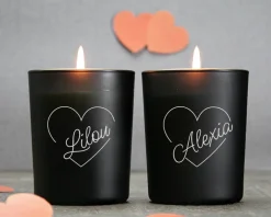 Duo de bougies personnalisables et parfumées - Coeur|Cadeaux.com Online