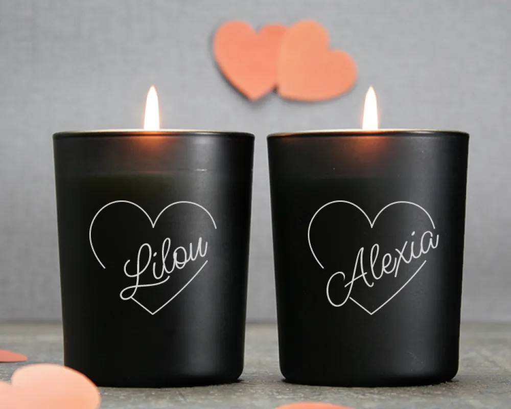 Duo de bougies personnalisables et parfumées - Coeur|Cadeaux.com Online