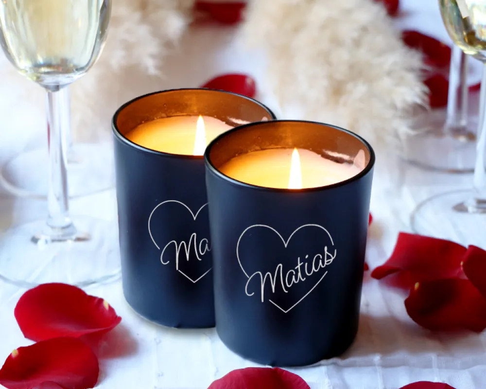 Duo de bougies personnalisables et parfumées - Coeur|Cadeaux.com Online
