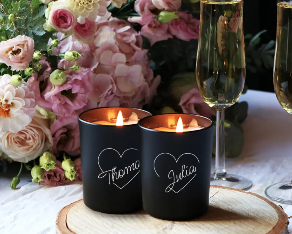Duo de bougies personnalisables et parfumées - Coeur|Cadeaux.com Online
