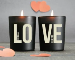 Duo de bougies personnalisables et parfumées - LOVE|Cadeaux.com Hot
