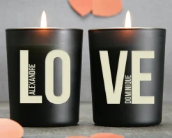 Duo de bougies personnalisables et parfumées - LOVE|Cadeaux.com Hot
