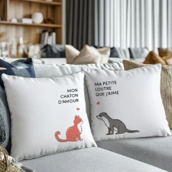 Duo de coussins personnalisés - Couple d'animaux|Cadeaux.com Hot