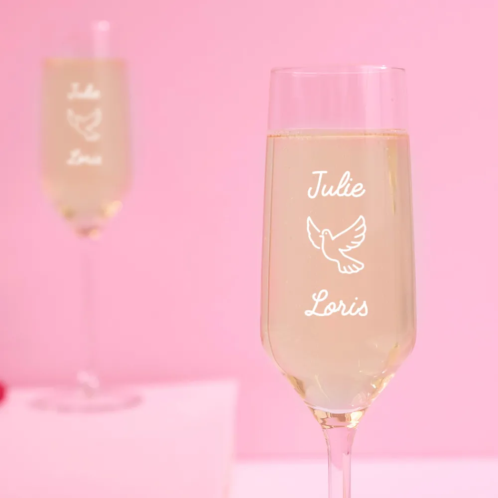 Duo de flûtes à champagne personnalisées - Amour|Cadeaux.com Clearance