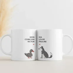 Duo de mugs personnalisés - Couple d'animaux|Cadeaux.com New