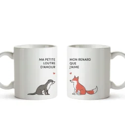 Duo de mugs personnalisés - Couple d'animaux|Cadeaux.com New