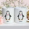 Duo de mugs personnalisés prénoms couple - Pingouins|Cadeaux.com Hot