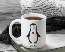 Duo de mugs personnalisés prénoms couple - Pingouins|Cadeaux.com Hot