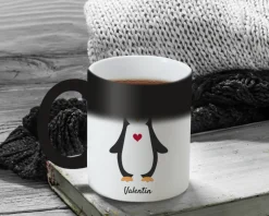 Duo de mugs personnalisés prénoms couple - Pingouins|Cadeaux.com Hot
