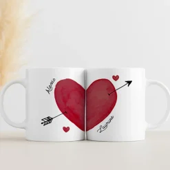 Duo de mugs personnalisés - Cœur|Cadeaux.com Sale