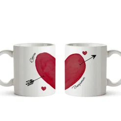 Duo de mugs personnalisés - Cœur|Cadeaux.com Sale