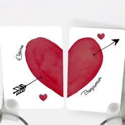 Duo de porte clés personnalisés - Cœur|Cadeaux.com New
