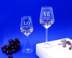 Duo de verres à vin personnalisables - Love|Cadeaux.com