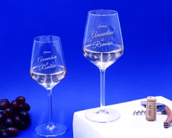 Duo de verres à vin personnalisables - Message|Cadeaux.com Outlet