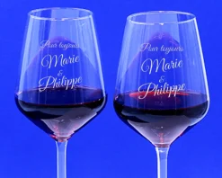 Duo de verres à vin personnalisables - Message|Cadeaux.com Outlet