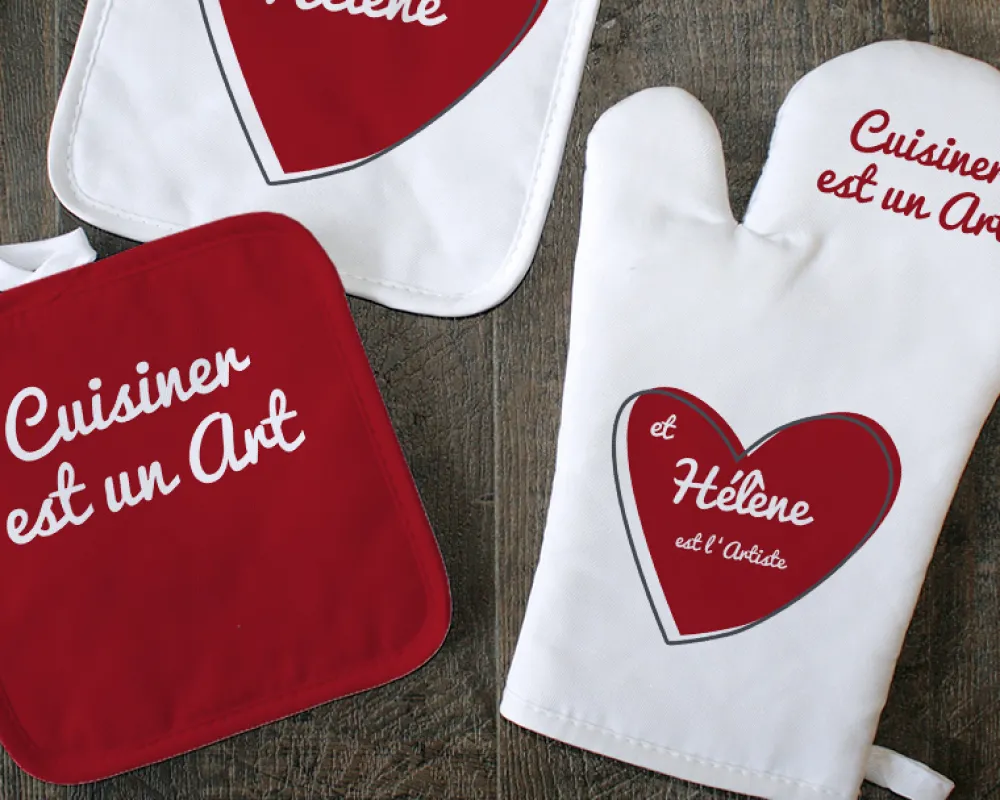 Gant et Maniques Coeur Prénom|Cadeaux.com