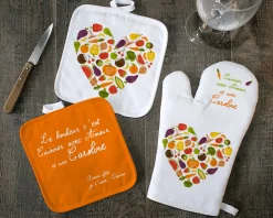 Gant et Maniques Cuisiner avec Amour|Cadeaux.com