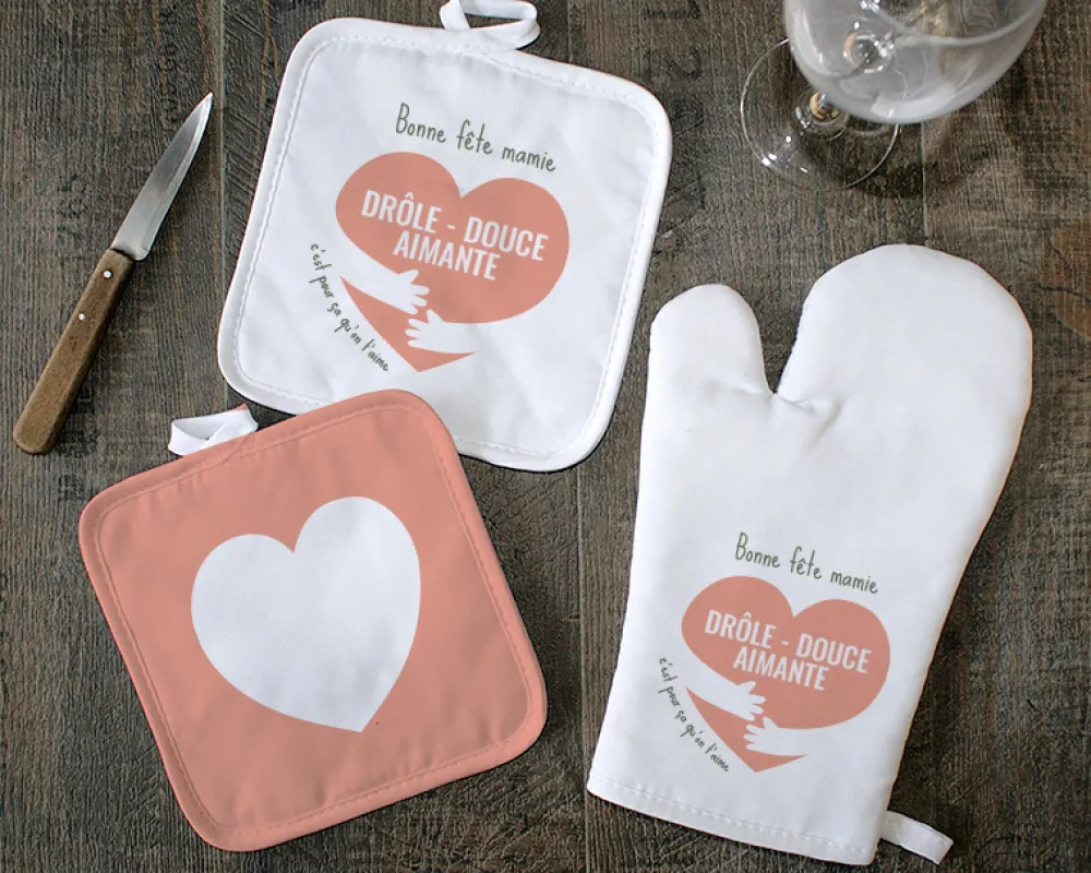 Gant et maniques personnalisables - C'est pour ça qu'on t'aime|Cadeaux.com