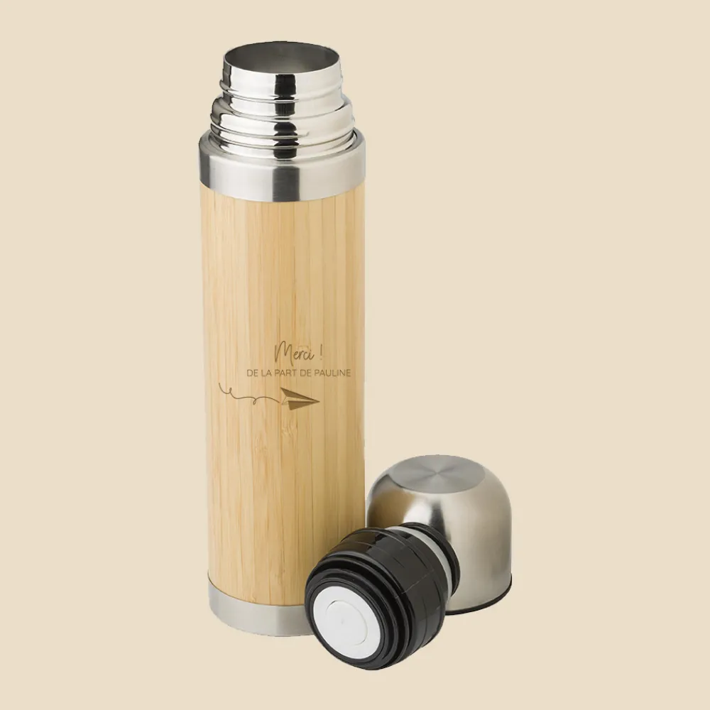 Gourde bambou personnalisee - Acrostiche Maitresse|Cadeaux.com New