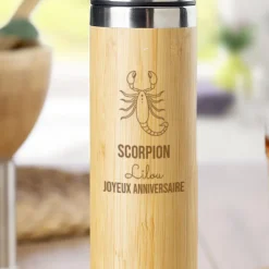 Gourde en bambou personnalisée - Signe Astro|Cadeaux.com Online