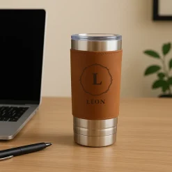 Gourde en cuir personnalisée - Monogramme|Cadeaux.com Clearance
