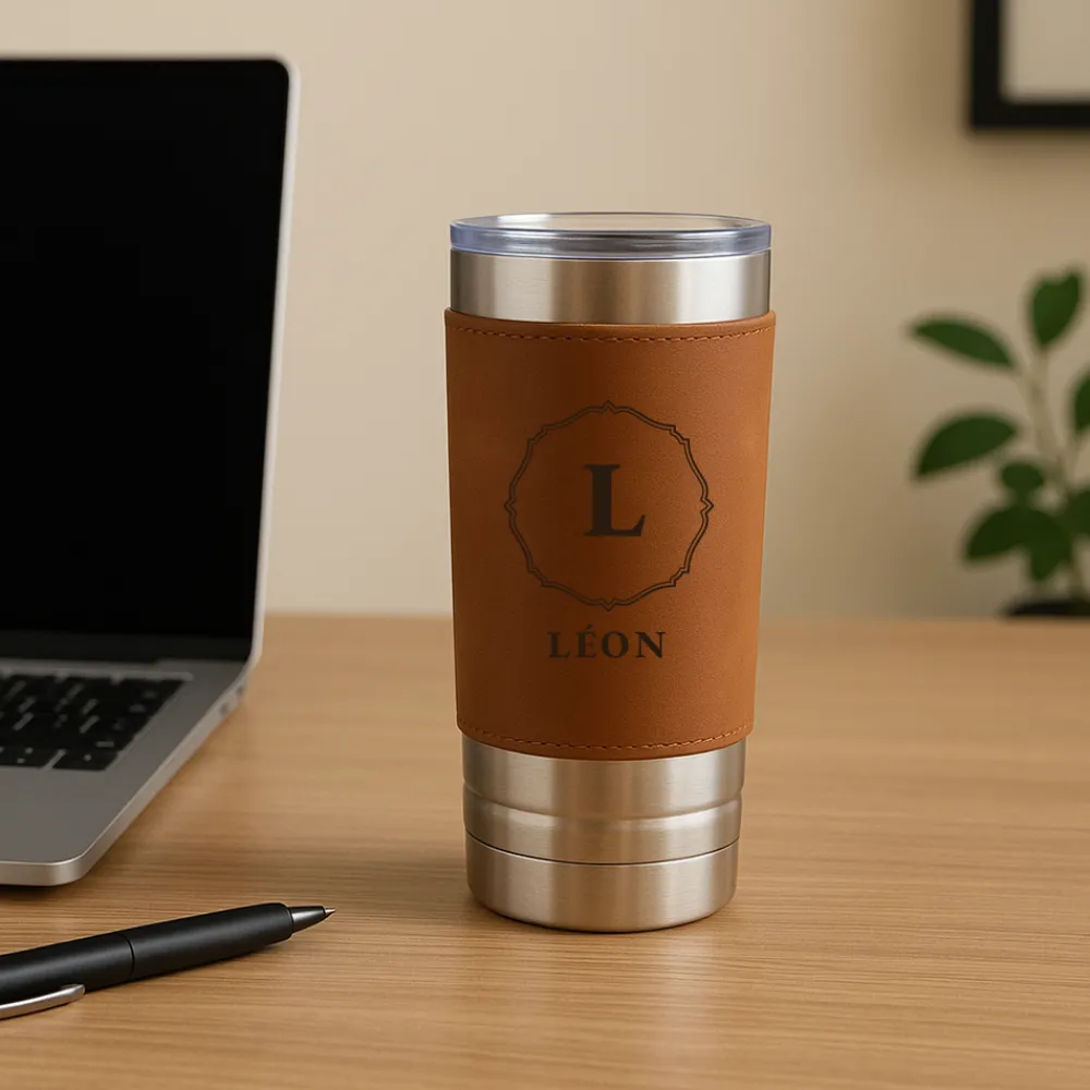 Gourde en cuir personnalisée - Monogramme|Cadeaux.com Clearance
