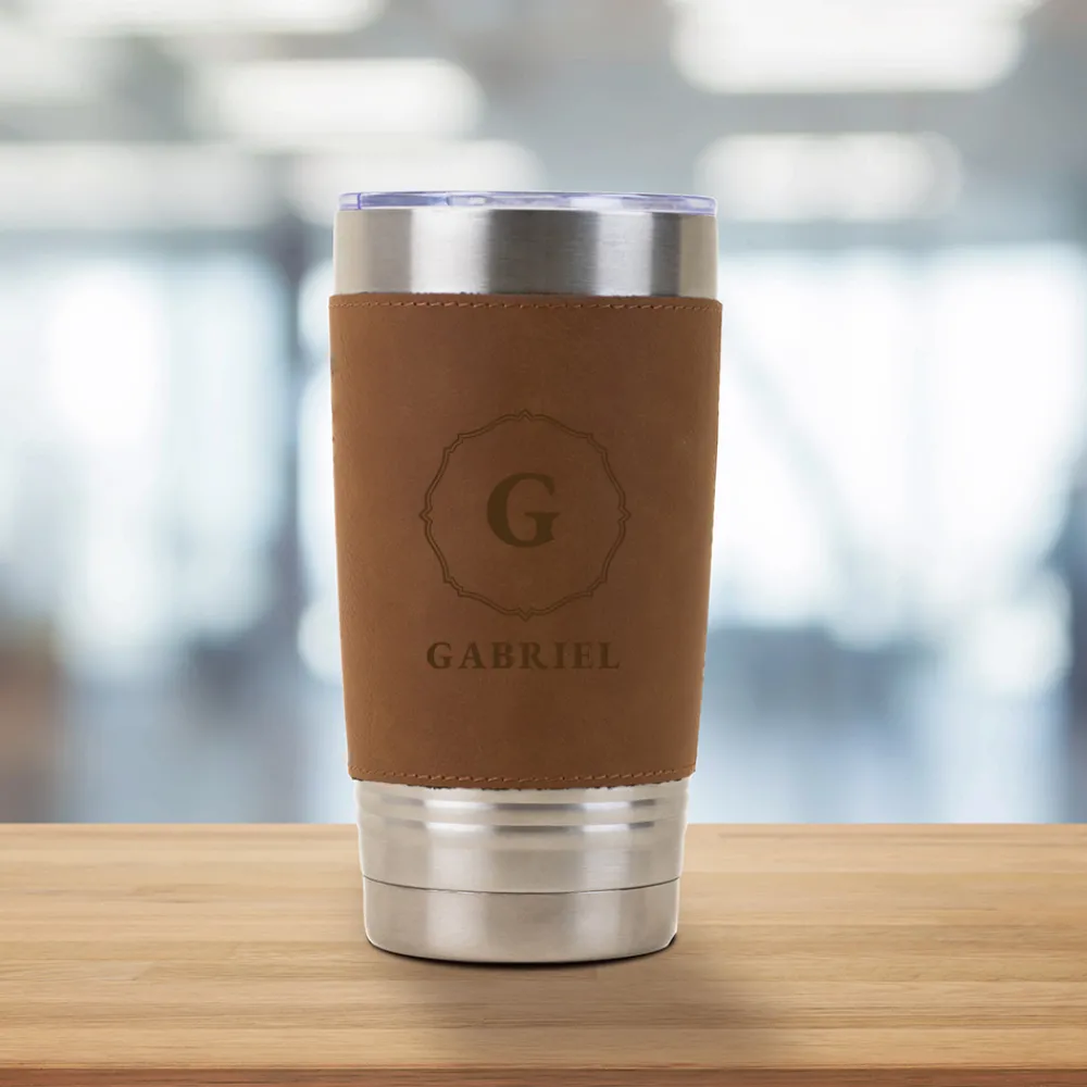Gourde en cuir personnalisée - Monogramme|Cadeaux.com Clearance