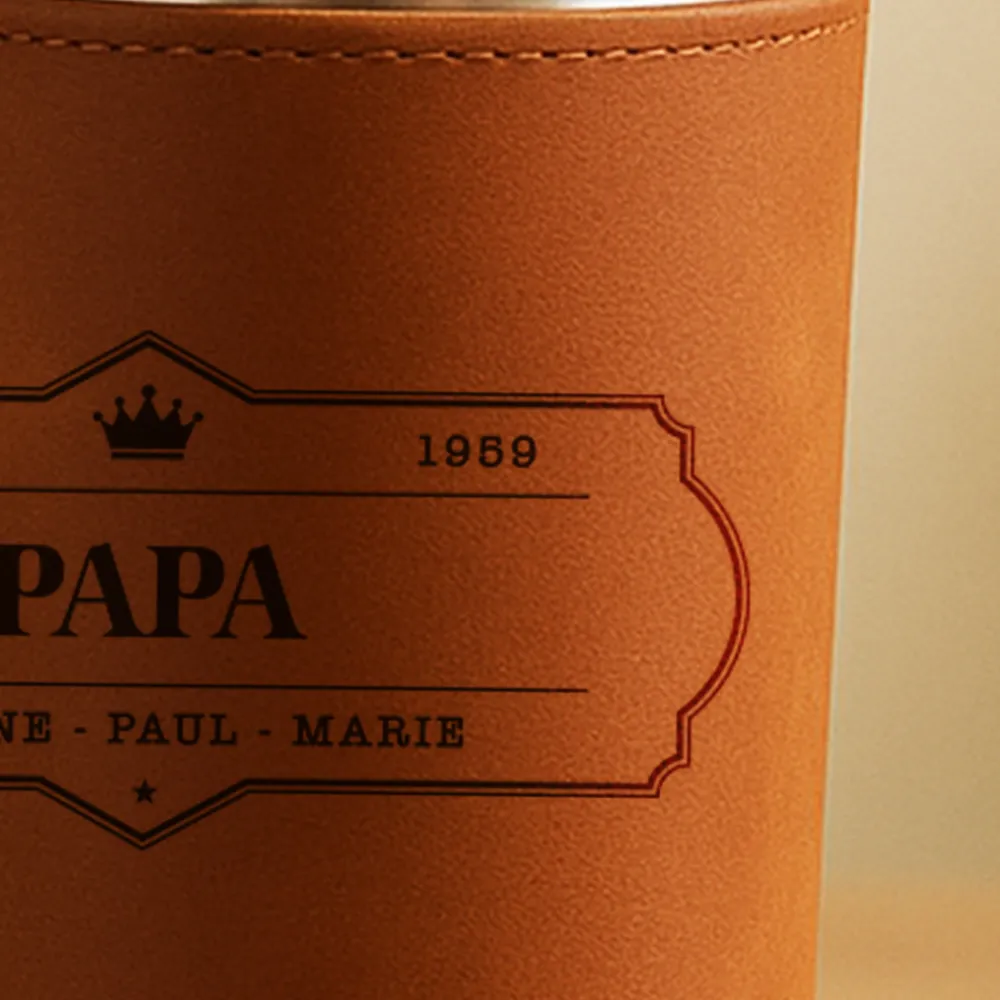 Gourde en cuir personnalisée - Établi depuis|Cadeaux.com