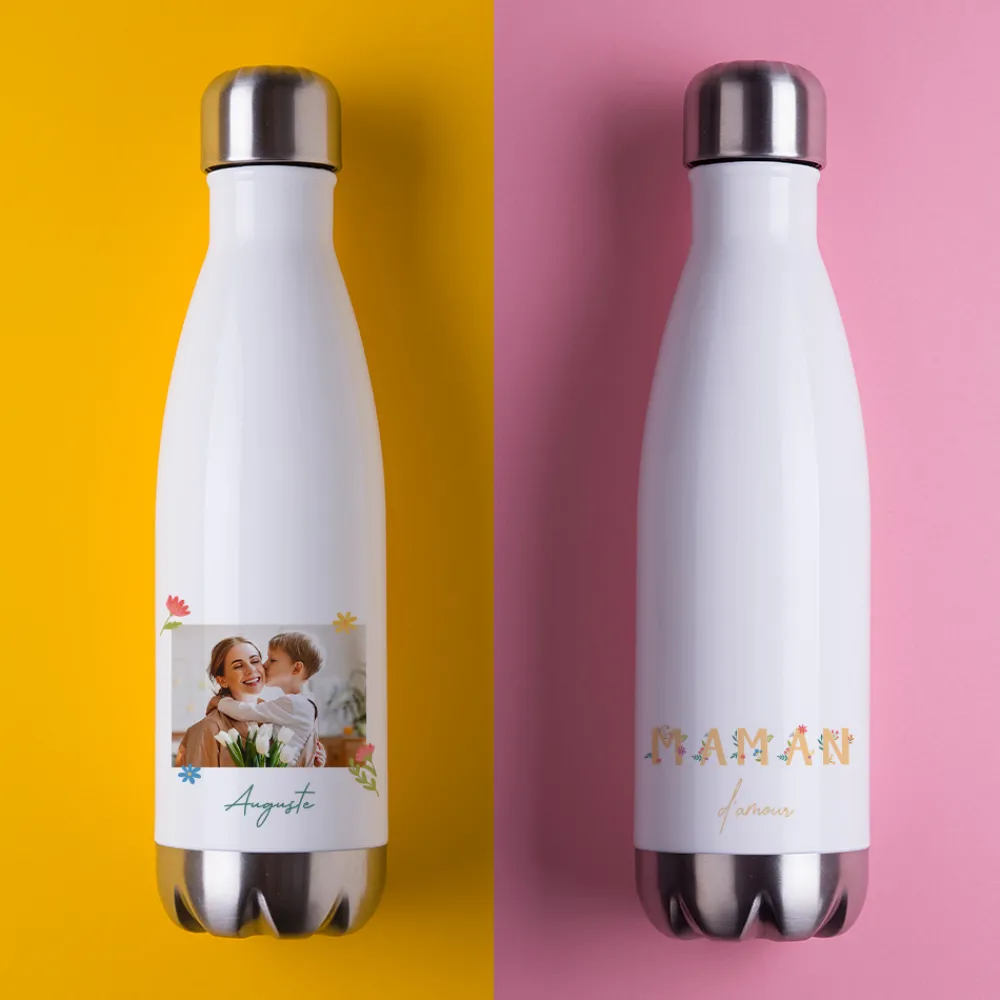 Gourde inox personnalisée - Amour Fleuri|Cadeaux.com Online