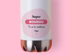 Gourde isotherme en inox personnalisable - Nounou|Cadeaux.com New