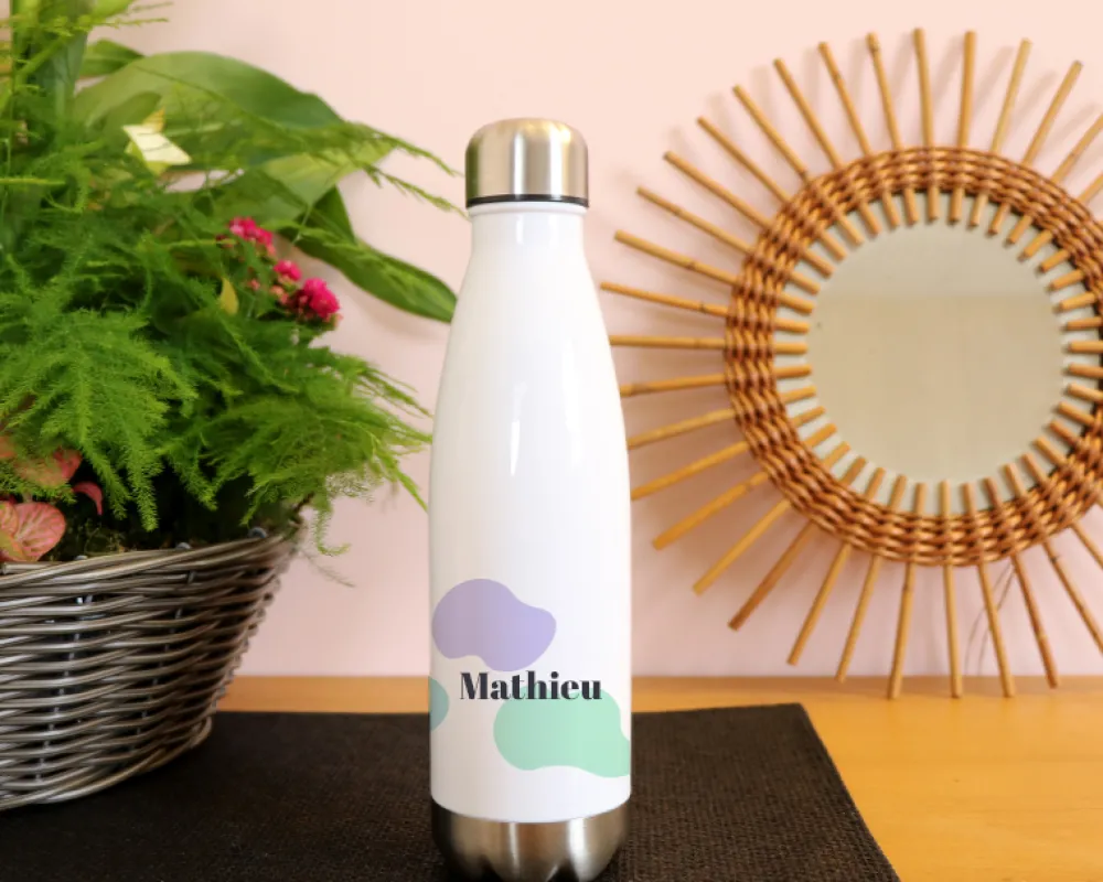 Gourde isotherme en inox personnalisable - Tâches|Cadeaux.com Best
