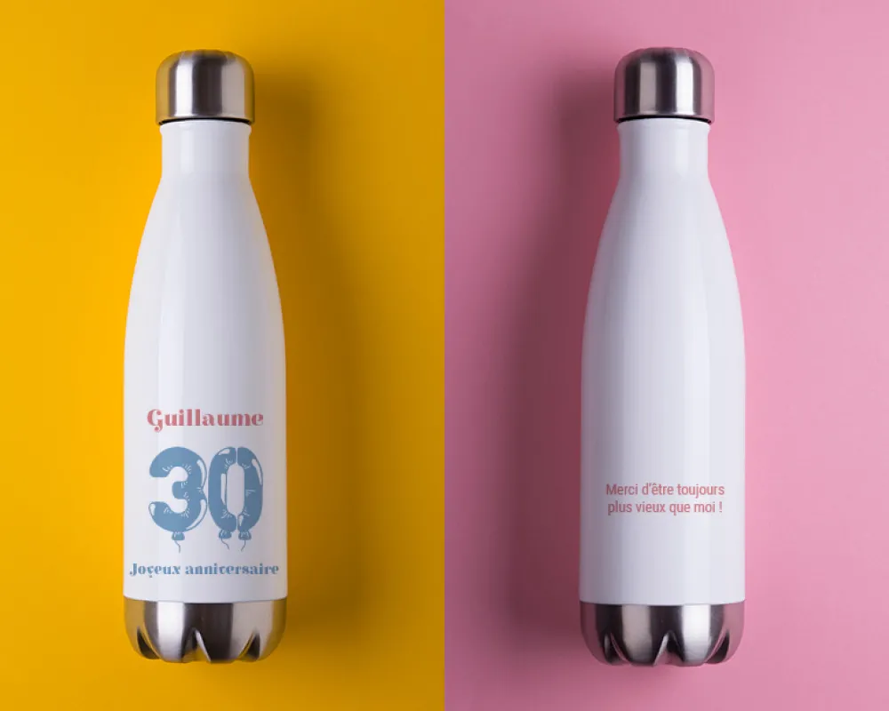 Gourde isotherme en inox personnalisable - Collection ballons d'anniversaire|Cadeaux.com Hot