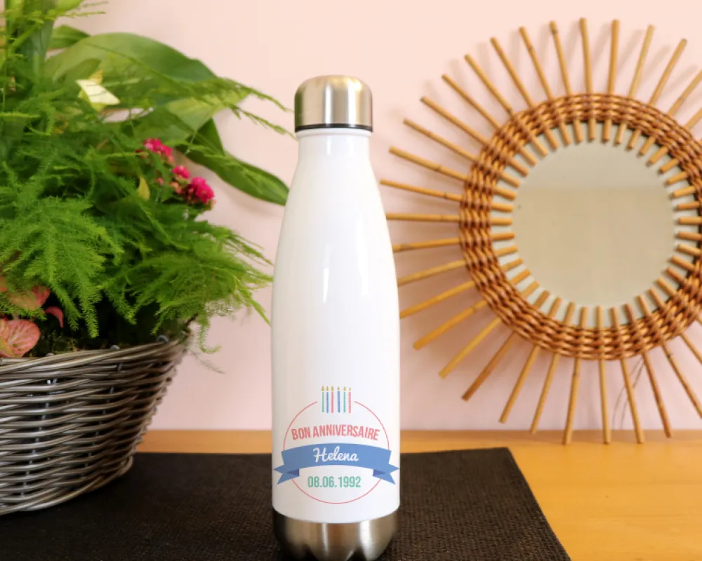 Gourde isotherme en inox personnalisable - Collection bougies d'anniversaire Femme|Cadeaux.com Clearance